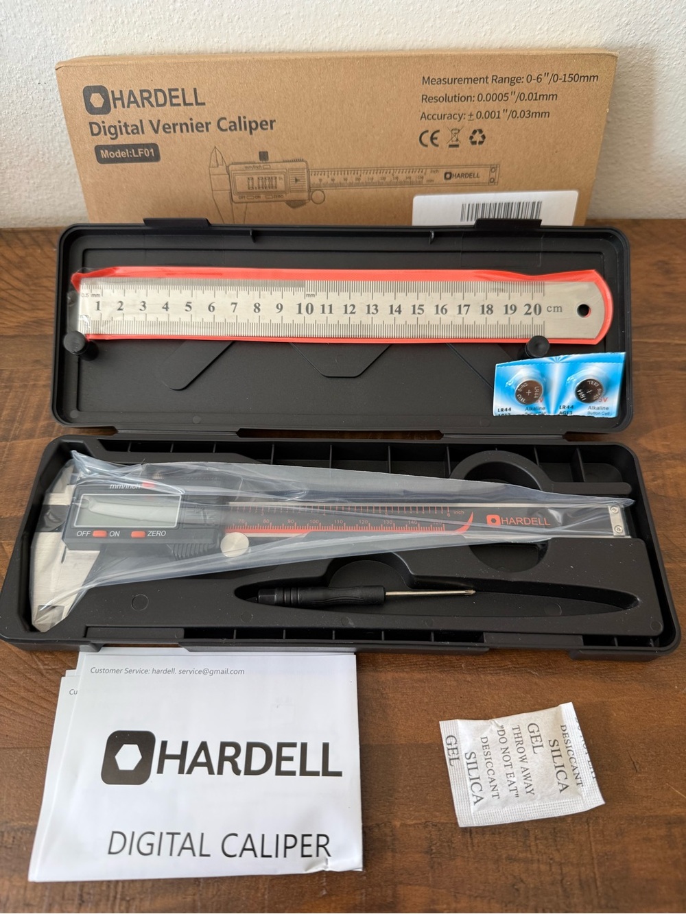 Hardell Digital Vernier Caliper Stainless Steel 0-6" Range LF01